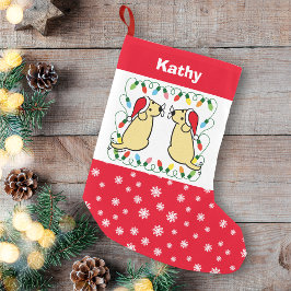 Twin Gult Labrador Santas Liten Julstrumpa