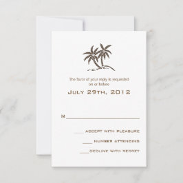 Twin Handflatan Träd Brown Tropical Beach Wedding OSA Kort