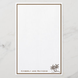 Twin Handflatan Träd Tropical Brown Personlig Brevpapper