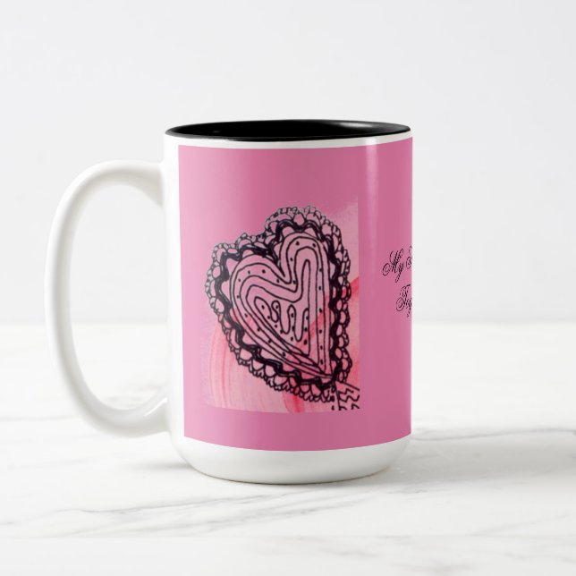 Twin Hearts Romantic Mugg (Vänster)