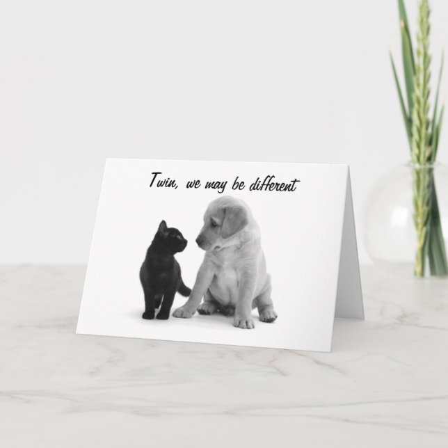 TWIN HUMOR=BIRTHDAY ROLIGT FÖR MIN TWIN KORT (Framsida)