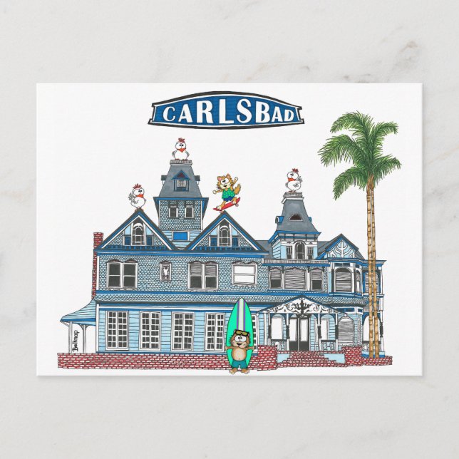 Twin Inns Beach City Carlsbad Vykort (Framsida)