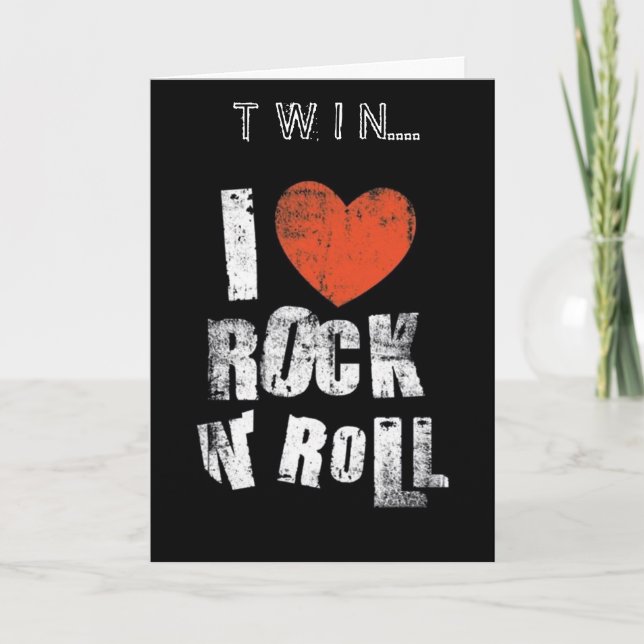 "TWIN" JAG ÄLSKAR ROCK OCH RULL OCH "DU" MORS DAG KORT (Framsida)