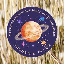 Twin Joint Planet och Stars Rymden Tack Runt Klistermärke