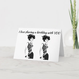 **TWIN** KÄRLEK SHARING BIRTHDAY MED DIG** OCH LIV KORT