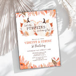 Twin Kids Blommigt Pumpkin Fall First Birthday Inbjudningar<br><div class="desc">Planerar man en fallande gemensam födelsedagsfest och i behov av inbjudningar? Den här charmerande inbjudan innehåller två söta vattenfärgspumpor och bilder av höstens blommigt. Det är perfekten som passar för en bohemisk-tematisk höstfödelsedag. Använda verktyg för att anpassa texten,  typsnitt och färg. Finns även som digital nedladdning.</div>