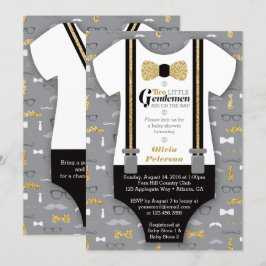 Twin Little Manar Baby Shower Inbjudan, Faux Glitt Inbjudningar