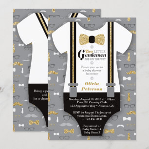 Twin Little Manar Baby Shower Inbjudan, Faux Glitt Inbjudningar