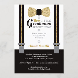 Twin Little Manar Baby Shower Inbjudan, Faux Glitt Inbjudningar