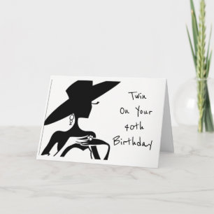 TWIN-LYCKLIG *40:e BIRTHDAY** TWIN'S BIRTHDAY Card Kort