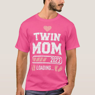 Twin mamma 2023-lastning för meddelande om gravid t shirt
