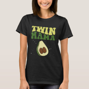 Twin Mamma Avocado Mamma Vegetarian Vegan Mors dag T Shirt