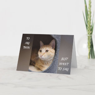 *TWIN* MEOW SÄGER KITTY KATT PÅ DIN FÖDELSEDAG KORT