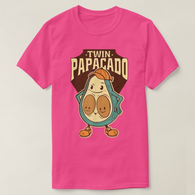 Twin Papacado Avocado Pappa pappa Fars dag och Pa T Shirt (Design framsida)