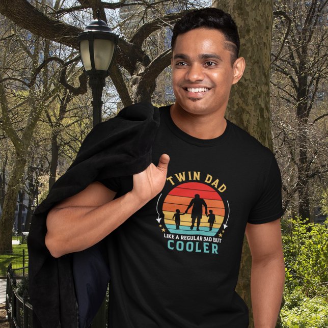Twin Pappa Retro Sunset T Shirt (The perfect gift for dad! Great for Father's Day, his birthday or "just because"!)
