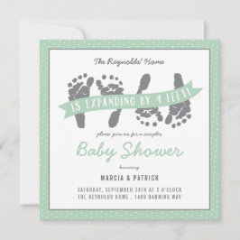 Twin Par Shower Sage Polka dots Gender Neutral Inbjudningar