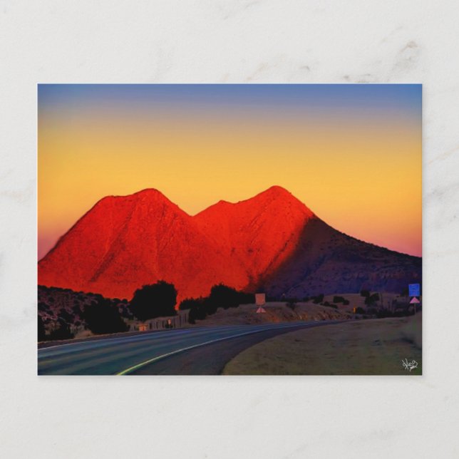 Twin Peaks eller Sister Peaks, Alpine, TX Vykort (Framsida)