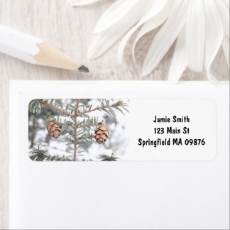 "Twin Pinecones" av Adressetiketter för millennieu Returadress Etikett