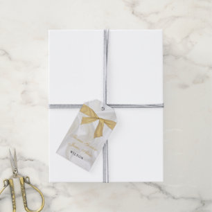 Twin Pojke Baptism Kor White Guld Gift Presentetikett