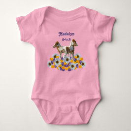 Twin Ponies Baby A med Namn T Shirt