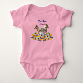 Twin Ponies Baby B med Namn T Shirt