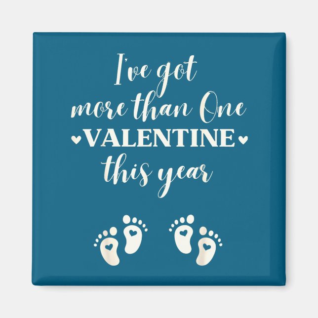 Twin Pregnancy Announcement Gift For Pregnant Frie Magnet (Framsidan)