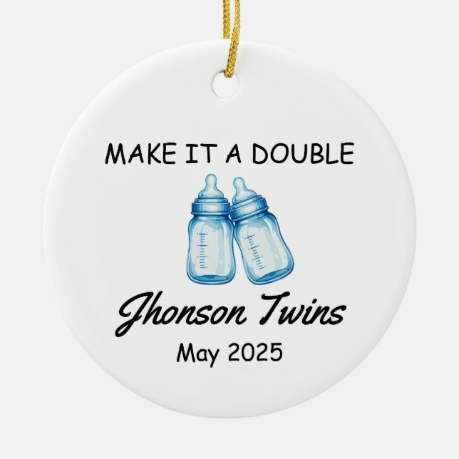 Twin Pregnancy Announcement Ornament (Framsidan)