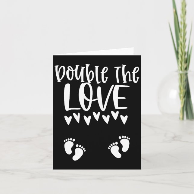 Twin Pregnancy Valentines Day Pregnant Mom Baby An Kort (Framsida)