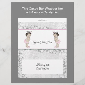 Twin Princess Baby Shower Candy Pub Wrapper