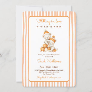 Twin Pumpkin Baby Shower Inbjudningar