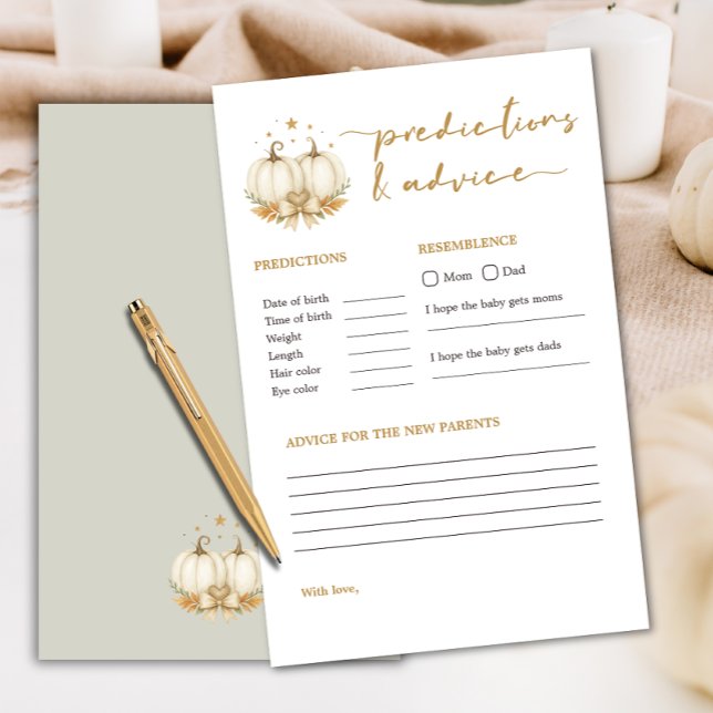 Twin Pumpkins Boho Baby Shower Predictions Game (Skapare uppladdad)