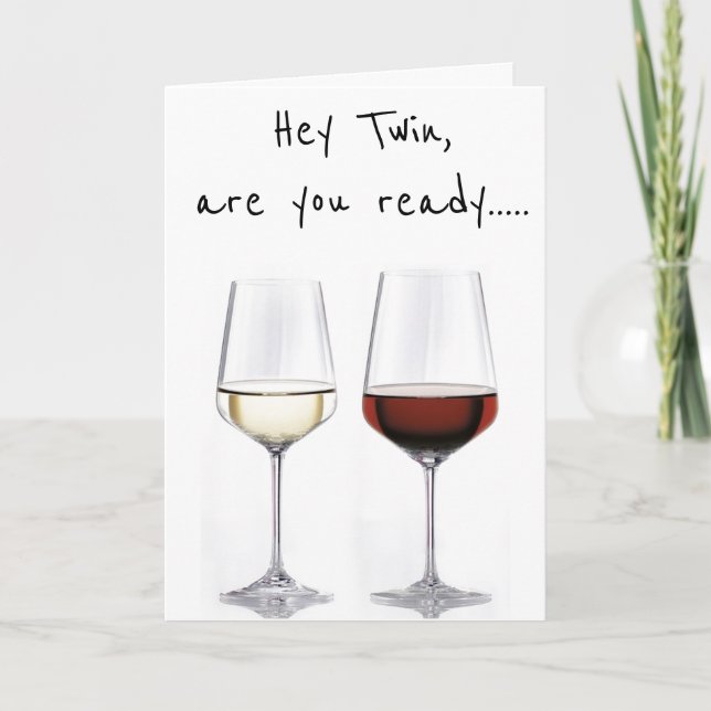 **TWIN** REDO TILL CELEBRAT **VÅR FÖDELSEDAG ** KORT (Framsida)