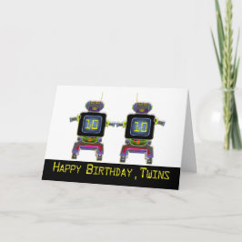 Twin Robot Birthday 10-årig Kort