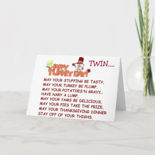 ***TWIN***=RUNT MILES THANKSGIVING ÖNSKEMÅL HELGKORT