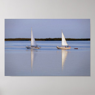 Twin Sailboat-God-segelbänk Poster