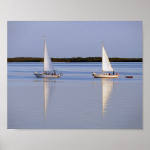 Twin Sailboat-morgonförsäljning 8 x 10 Poster