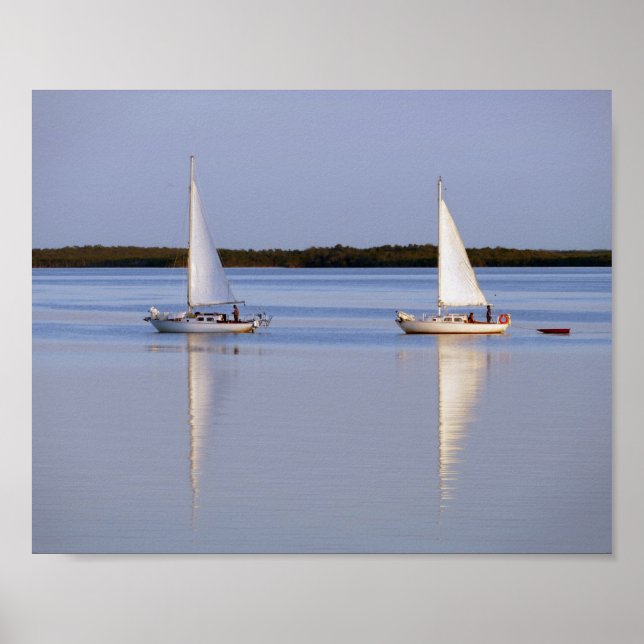 Twin Sailboat-morgonförsäljning 8 x 10 Poster (Framsidan)