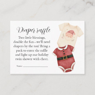 Twin Santa Babies Diaper Raffle Card Tilläggskort