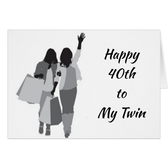 ***TWIN*** SER "FABULÖS" VID ****40***** HÄLSNINGSKORT (Framsidan Horizontal)
