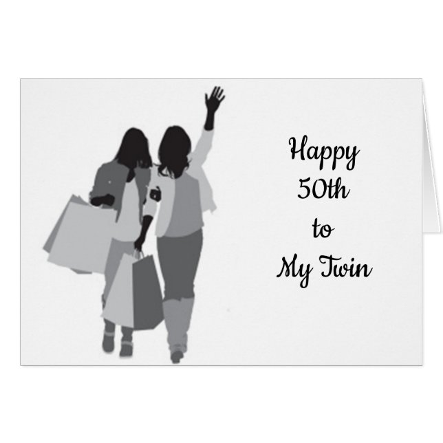 ***TWIN*** SER "FABULÖS" VID ****50***** HÄLSNINGSKORT (Framsidan Horizontal)