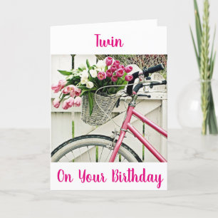 ***TWIN SISTER BIRTHDAY** BIKE OCH FLÖDEN KORT