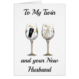 ***TWIN SISTER*** CELEBRAT DIN KÄRLEK BRÖLLOPSDAG HÄLSNINGSKORT