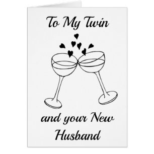 ***TWIN SISTER*** CELEBRAT DIN KÄRLEK BRÖLLOPSDAG HÄLSNINGSKORT