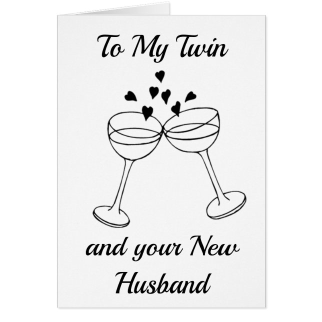 ***TWIN SISTER*** CELEBRAT DIN KÄRLEK BRÖLLOPSDAG HÄLSNINGSKORT (Framsidan)