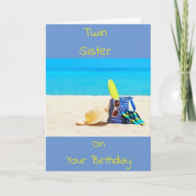 **TWIN SISTER** JUSTERA BIRTHDAY-KORTET KORT (Framsida)
