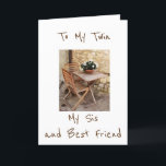 ***TWIN*** SISTER OCH BÄSTA VÄNNEN GRATTIS PÅ FÖDE KORT<br><div class="desc">GRATTIS PÅ FÖDELSEDAGEN TILL MIG ****TWIN***,  SISTER OCH BÄSTA VÄNNEN! KOM TILLBAKA OCH KONTROLLERA MIN HELGDAG OCH "ROLIGT" TVÅ KORT IGEN OCH TACK MYCKET!!!!!!!!</div>