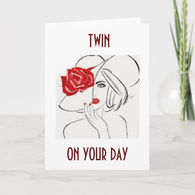 TWIN SISTER-RELAX, VARA LYCKLIG PÅ BIRTHDAY KORT (Framsida)