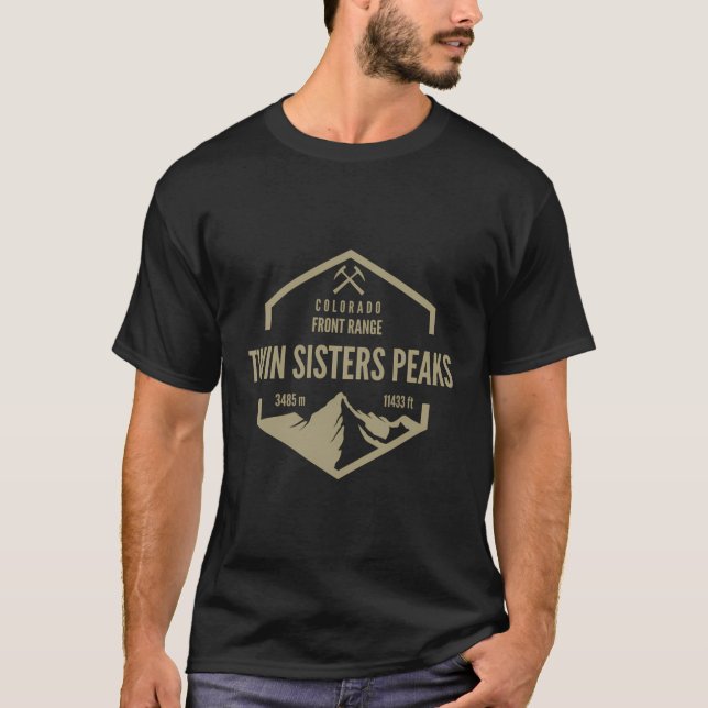 Twin Sisters Peaks Colorado T Shirt (Framsida)