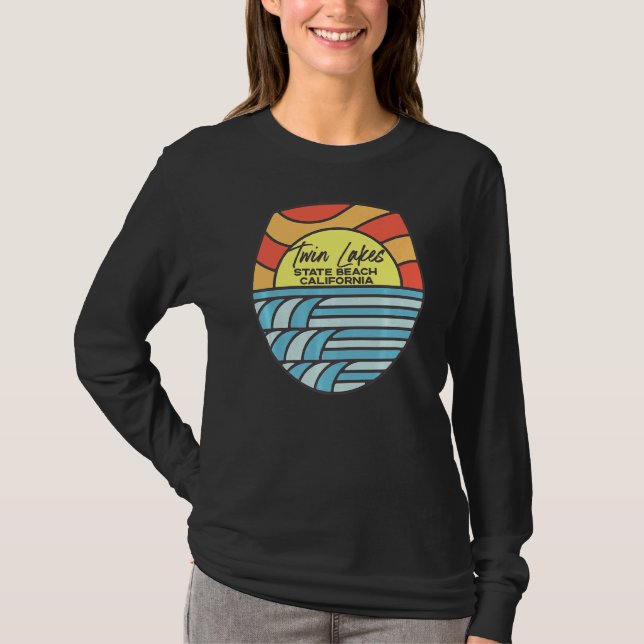 Twin Sjöar State Beach California Ca Beach Sunset T Shirt (Framsida)