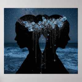 Twin Souls Beneath the Stars Poster